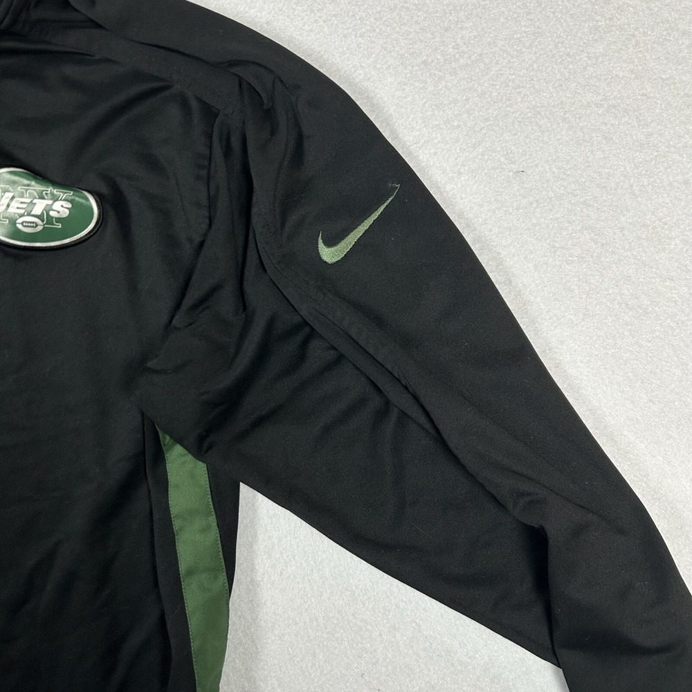 New‎ York Jets Nike Onfield Apparel Sweatshirt Mens Large Black Half Zip NYC NFL - Picture 3 of 7